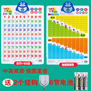 加减法计算口诀表有声挂图26个英文字母带音标发声墙贴幼儿认数字