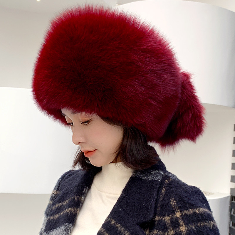 Princess kiss Fox fur hat leather and fur Hat winter keep warm Korean Edition Round cap Small tail Ear Mongolian Hatin the Accessories/Leather belt/Hat/Muffler , Hat  category - from Buy2taobao.com to provide professional Taobao agent buy service