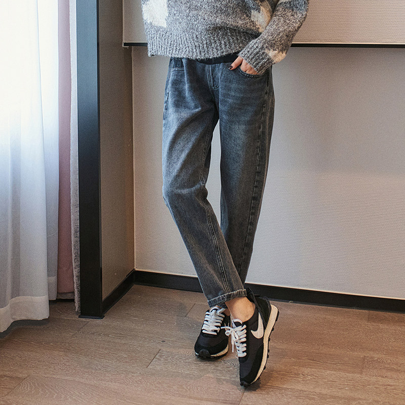 孕妇牛仔裤秋季外穿长裤秋冬孕妇裤春秋款潮妈直筒休闲裤