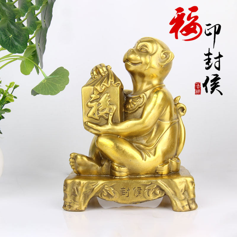 朴器 铜福印封侯摆件 铜官印猴 福猴摆件 工艺品 摆件
