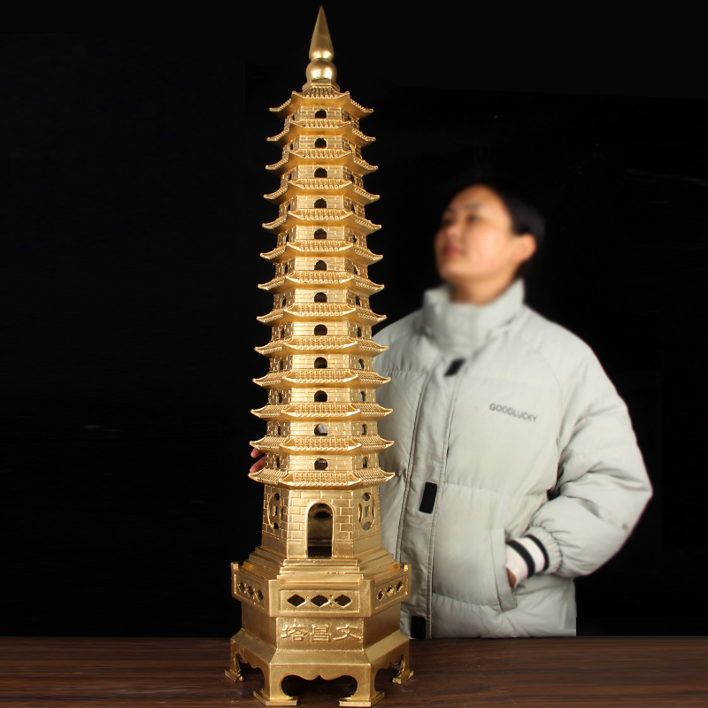 十三层铜文昌塔摆件 九层铜文昌塔摆件 铜文昌塔挂件 龙头文昌塔 Изображение 1 十三层铜文昌塔摆件 九层铜文昌塔摆件 铜文昌塔挂件 龙头文昌塔 Изображение 1