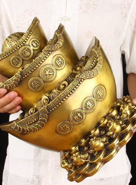 铜金蟾元宝富贵节节高铜存钱罐摆件