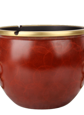 朴器彩绘故宫铜缸烟缸摆件