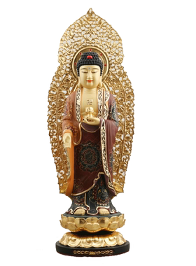 鎏金西方三圣观世音大势至摆件