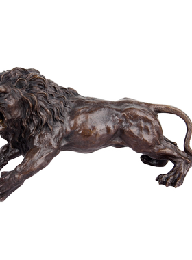 铜雄狮摆件 铜狮子头摆件