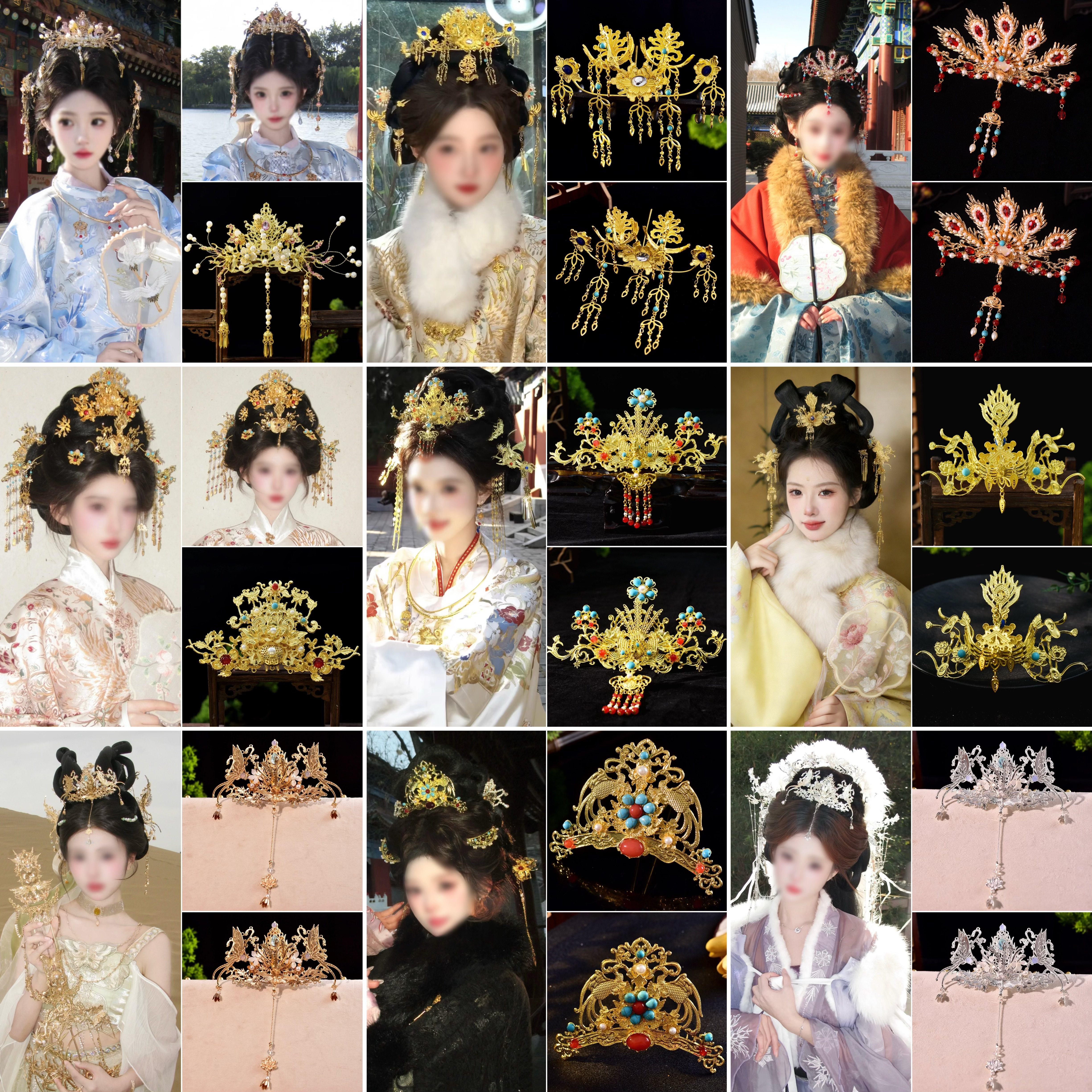 新款爆款唐风公主明制发冠古风配饰原创中式汉服发饰百搭大气配饰,饰品/流行首饰/时尚饰品新,发饰,淘宝优惠券,粉丝福利购,淘宝优惠卷