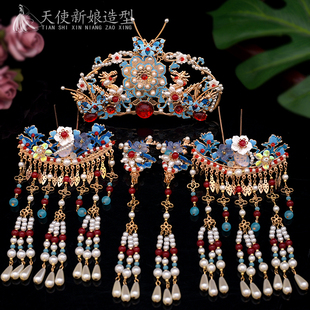 汉服发饰珍珠流苏发衩发冠套装明制古风头饰精品古装穿搭配饰拍照