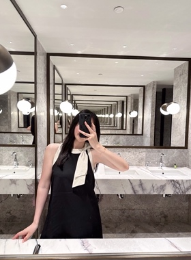 Sin boutique 独宠小千金 撞色领结无袖名媛小香风连衣裙女夏新款