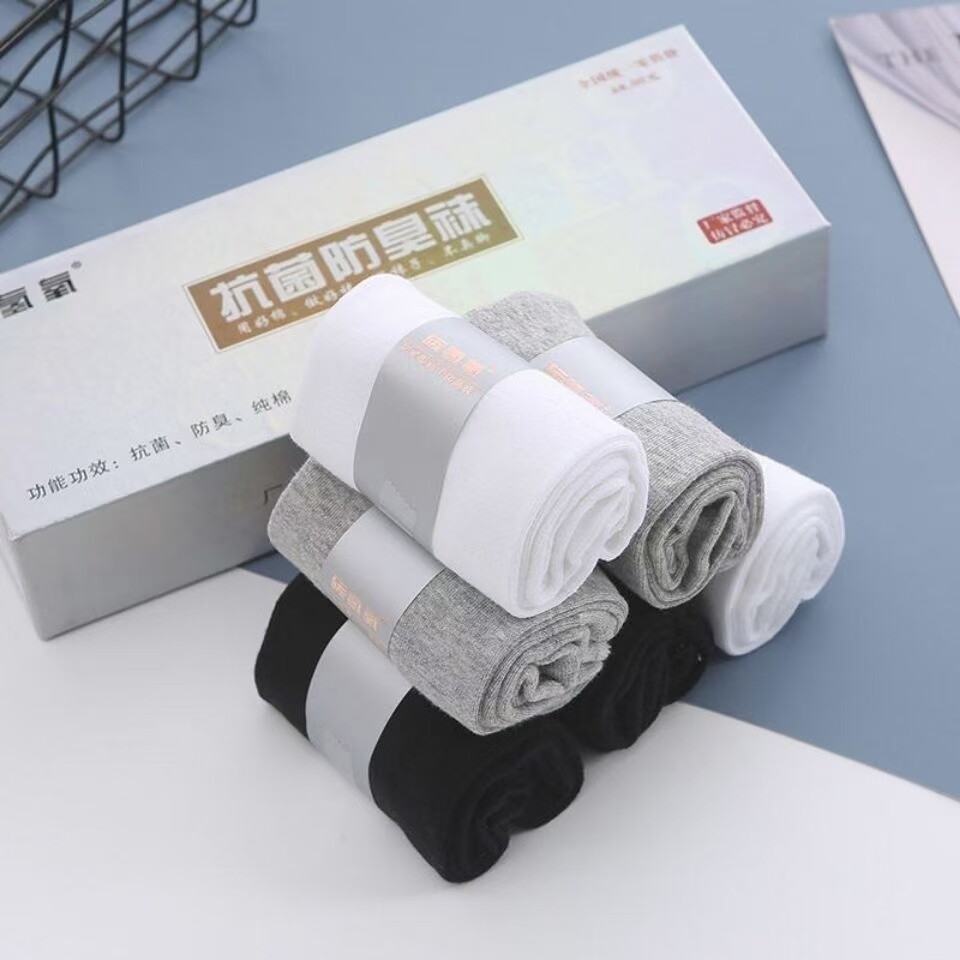 6双礼盒 碳氢氧男士春夏款七天抗菌防臭袜船袜吸汗抑菌精梳棉短袜