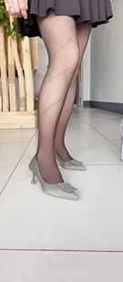 80克黑透肤字母黑丝袜女薄款防勾丝连裤袜踩脚裤性感纯欲风打底袜