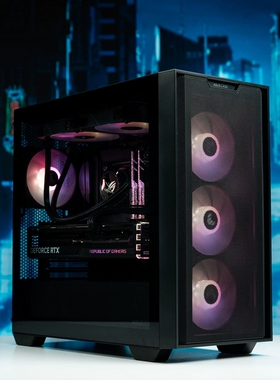 华硕A23追影A21黑色/白色台式电脑主机MATX侧透玻璃机箱台式 电脑