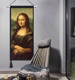 北欧风蒙娜丽莎油画挂毯挂画布艺超大客厅背景装 饰画遮挡布画挂布
