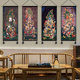 中式 饰画吧台民宿挂布中国风 复古四大天王挂毯门神挂画客厅大堂装