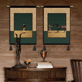 北欧贵族挂毯布艺客厅卧室床头装 饰画走廊玄关壁画电表箱遮挡挂画