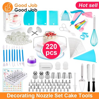 220pcs Decorating Nozzle Set Cake Tools DIY Baking Kitchen