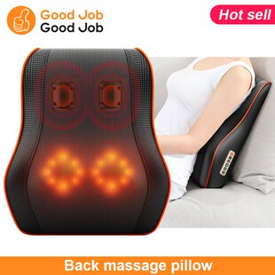 Electric back massager pillow massage body neck withheat跨境