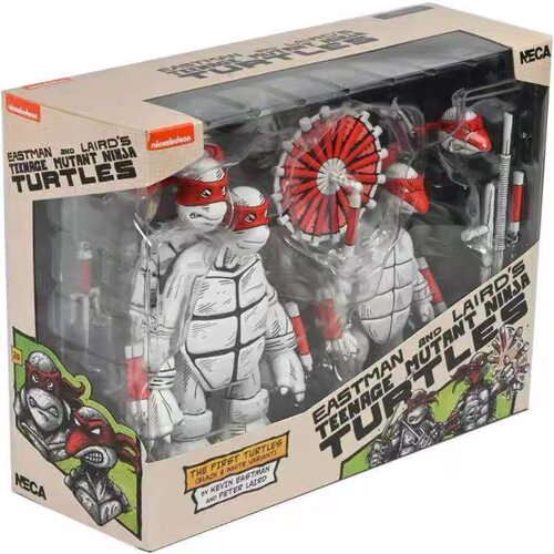 【现货】NECA 54499 忍者神龟 黑白概念版 双人套 可动人偶