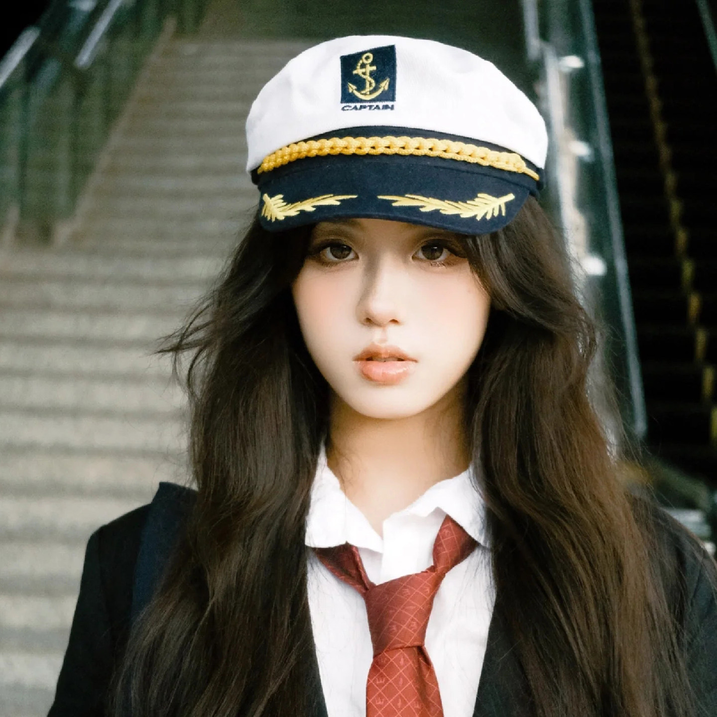 白色海军帽女夏季薄款