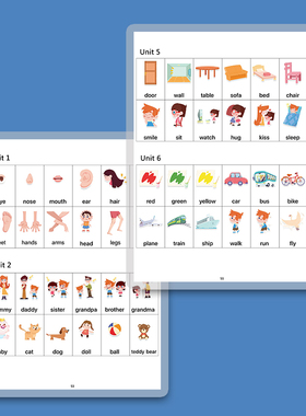 斑马英语单词卡片s1s2s3s4s5点读发音塑封英文学习启蒙教具