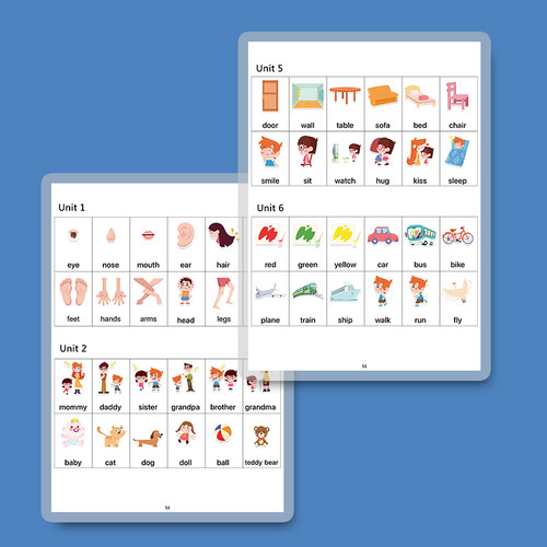 斑马英语单词卡片s1s2s3s4s5点读发音塑封英文学习启蒙教具