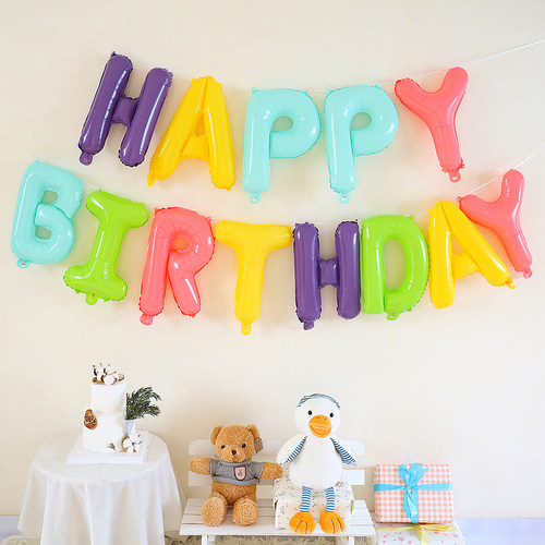 生日快乐气球套餐派对布置装饰happy birthday字母生日趴体气球 - 封面