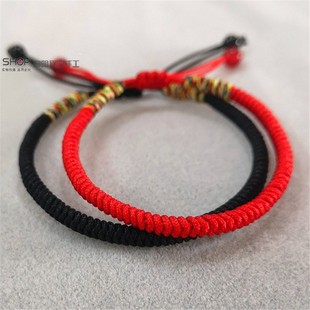 双色金刚结黑红彩色手绳自编材料包手工定制可加头发青丝小红书