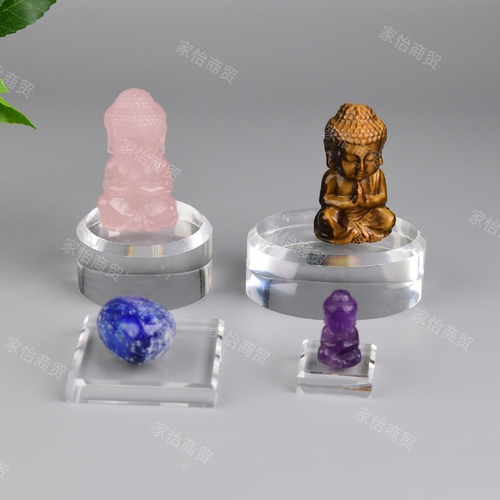 新款透明亚克力展示架矿石水晶原石奇石标本底座支架展览馆陈列
