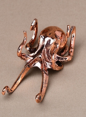 金属八爪鱼摆件水晶球托底座家居章鱼装饰品铁艺工艺品矿石支架