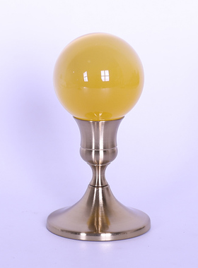 轻奢北欧法式复古典黄铜色家用铝制蜡烛台摆件金属浪漫水晶球摆件