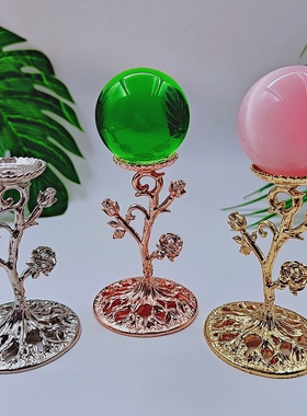 新款合金花型摆件支架水晶球底座家居装饰品铁艺创意工艺品