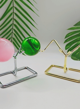 新款双爱心水晶球底座支架摆件创意家居水晶石工艺品置物架