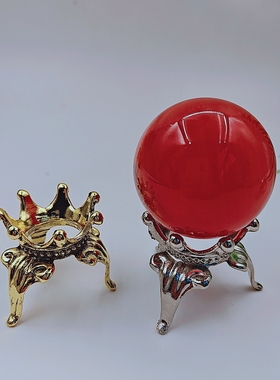 新款合金高角皇冠水晶球底座玻璃球支架小球底托