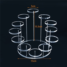 新款 饰品亚克力圆形转台白水晶架首饰道具戒指架钻石珠宝展示架