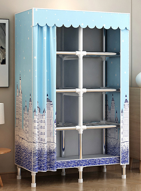 衣柜简易组装经济型出租房屋布艺衣橱衣柜家用卧室布钢管结实耐用