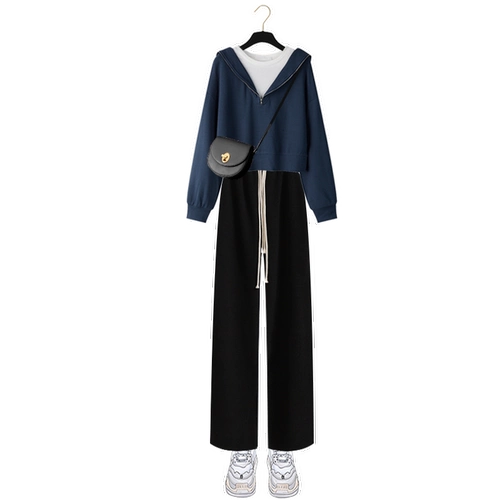 Комплект, осенняя толстовка, коллекция 2023, на шнурках