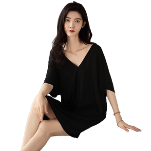 睡裙女士夏季莫代尔短袖睡衣裙薄款夏天2026年新款孕妇夏款连衣裙