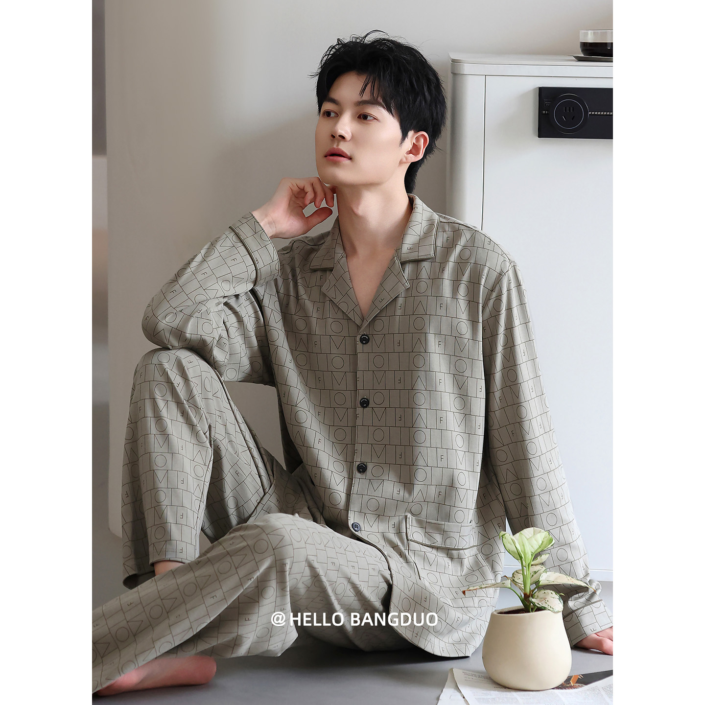 睡衣男士春秋款纯棉长袖家居服