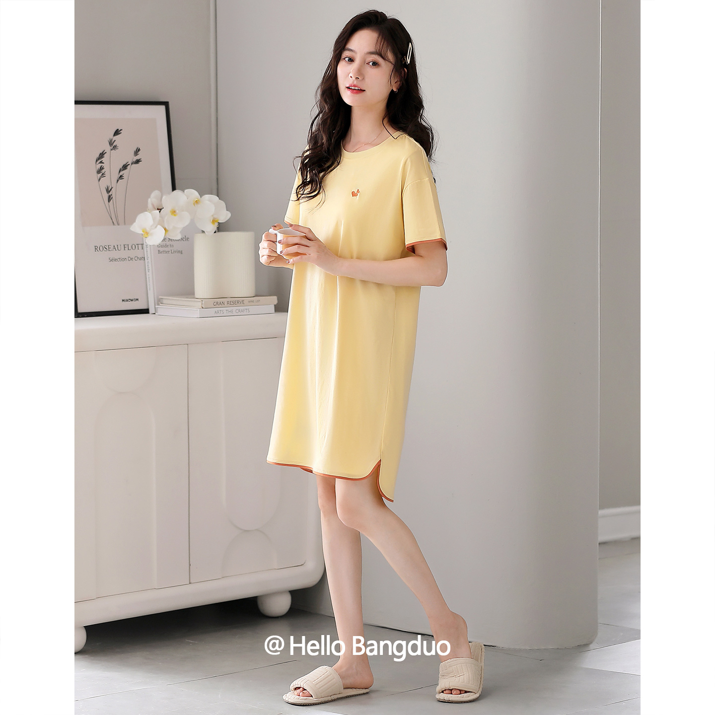 睡裙女士夏季莫代尔短袖连衣裙