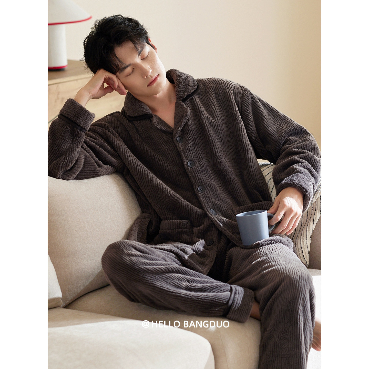 【抗静电】睡衣男士冬季珊瑚绒加厚加绒秋冬款法兰绒加大码家居服,女士内衣/男士内衣/家居服,睡衣/家居服套装,淘宝优惠券,粉丝福利购,淘宝优惠卷