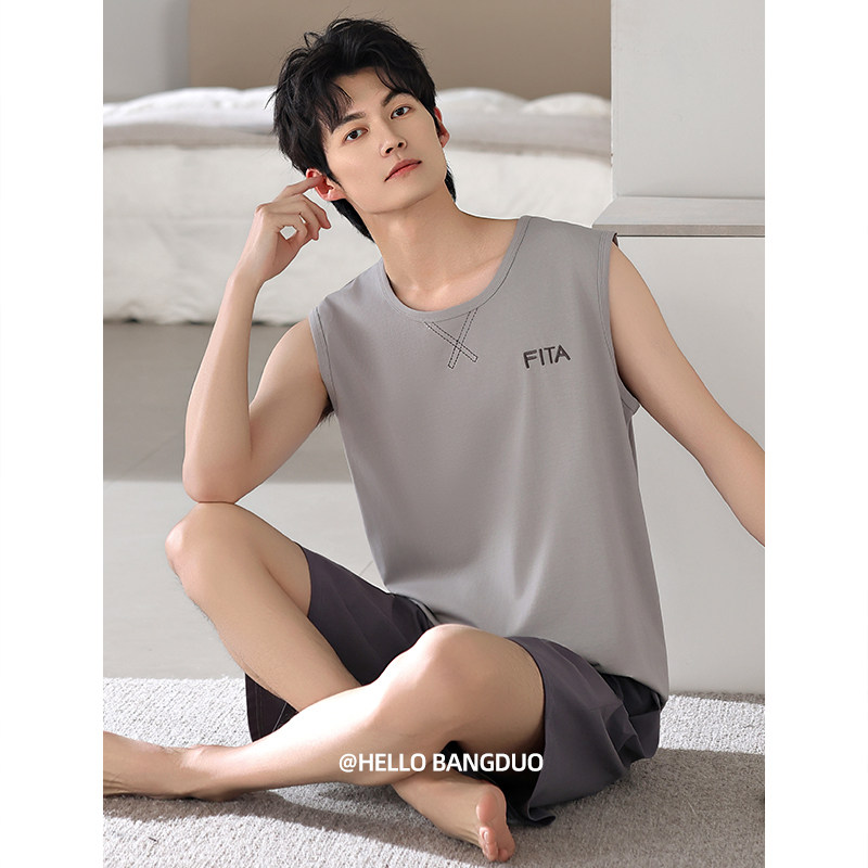睡衣男士夏季纯棉无袖背心短裤薄款夏天大码休闲夏款可外穿家居服,女士内衣/男士内衣/家居服,睡衣/家居服套装,淘宝优惠券,粉丝福利购,淘宝优惠卷