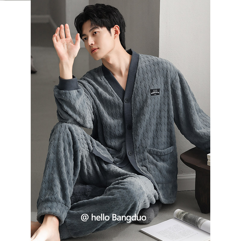 睡衣男士冬季加厚加绒保暖男款秋冬绒高级感冬款居服