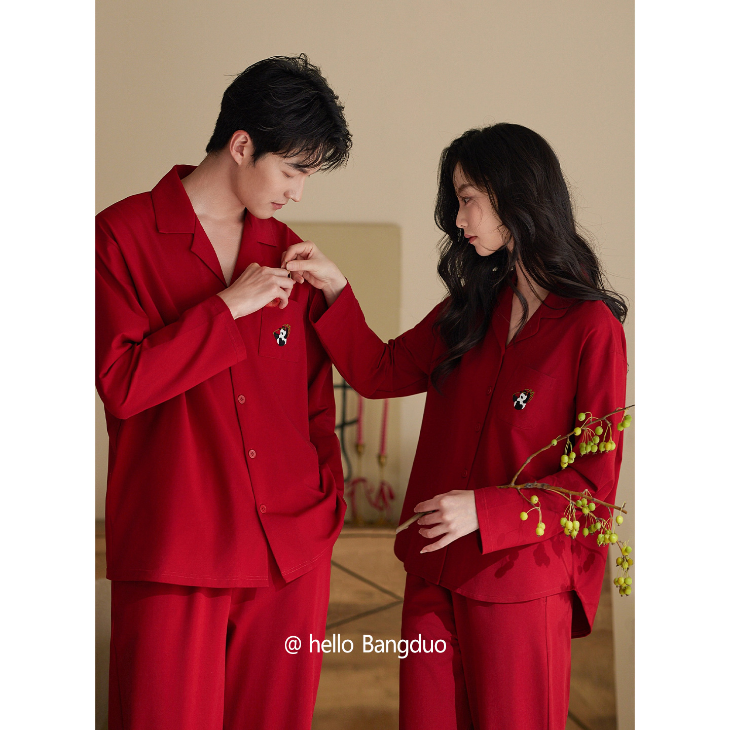 睡衣情侣春秋款纯棉长袖家居服