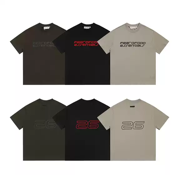 26ss summer new FOG letter printed unisex loose casual beauty trend pure cotton short sleeved T-shirt top trendy