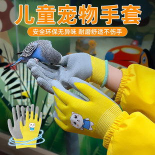 宠物防咬手套儿童安全防护仓鼠橡胶防滑耐磨防刺撸猫喂鹦鹉兔子