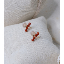 小众设计感红玛瑙一字耳夹无耳洞耳骨夹复古气质通勤耳环女11215