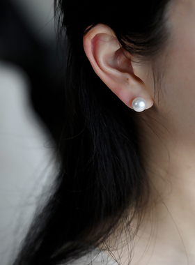 小众轻奢高级感淡水珍珠耳钉简约通勤养耳洞耳环百搭耳饰女20442