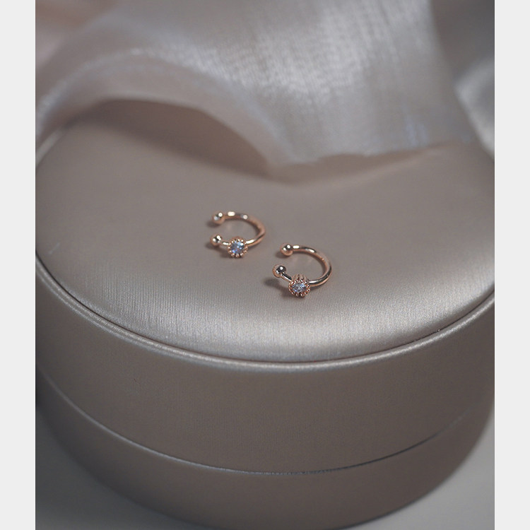 yeajewel小白钻石耳骨夹简约气质耳夹迷你小巧耳环耳饰日韩30820