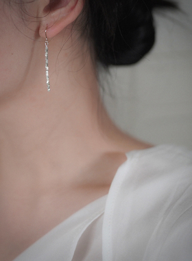 yeajewel手作气质碎银子耳环14k包金耳钩简约百搭耳饰小众女30533