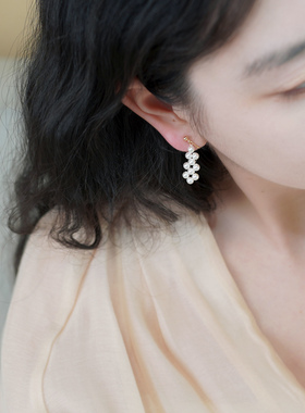 法式优雅气质编织珍珠耳夹无耳洞耳骨夹小众通勤时尚耳环女50825