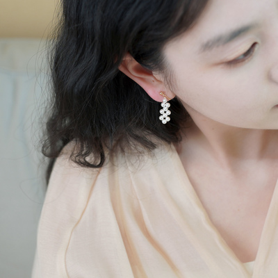 法式优雅气质编织珍珠耳夹无耳洞耳骨夹小众通勤时尚耳环女50825